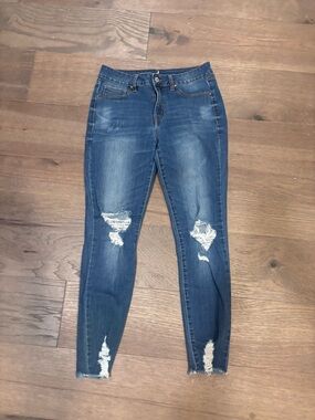 Women’s Rewash Brand Frayed Distressed Skinny Jeans Size 7